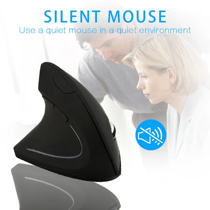 DeskOpti Wireless Ergonomic Vertical Mouse - 2.4G USB Optical for Right & Left Hand