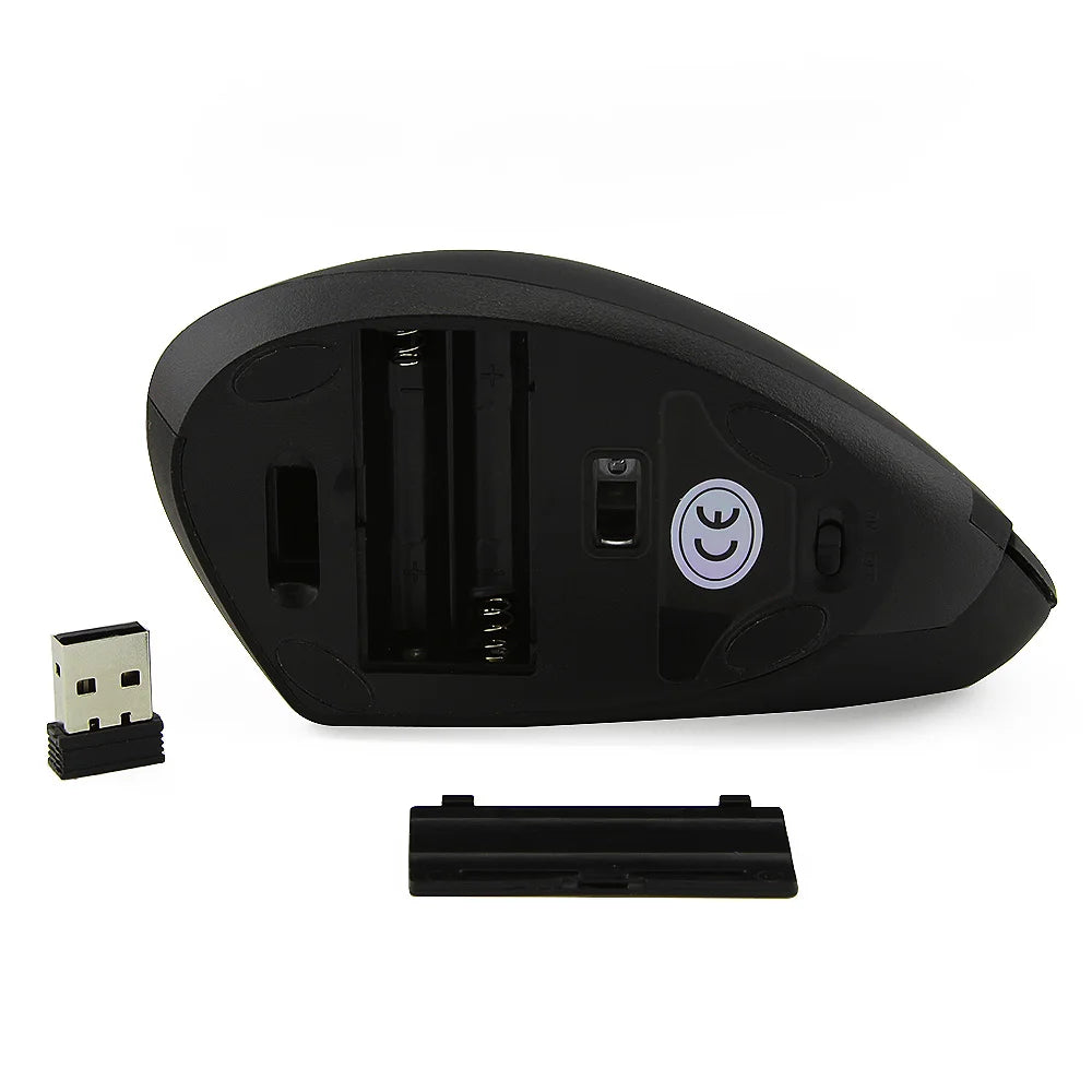 DeskOpti Wireless Ergonomic Vertical Mouse - 2.4G USB Optical for Right & Left Hand