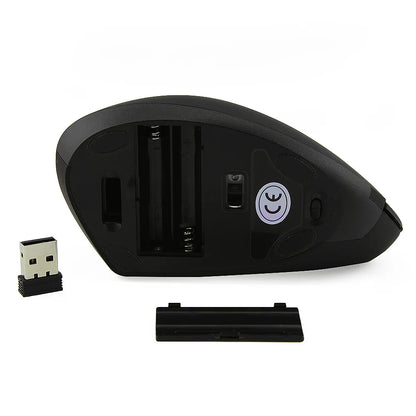 DeskOpti Wireless Ergonomic Vertical Mouse - 2.4G USB Optical for Right & Left Hand