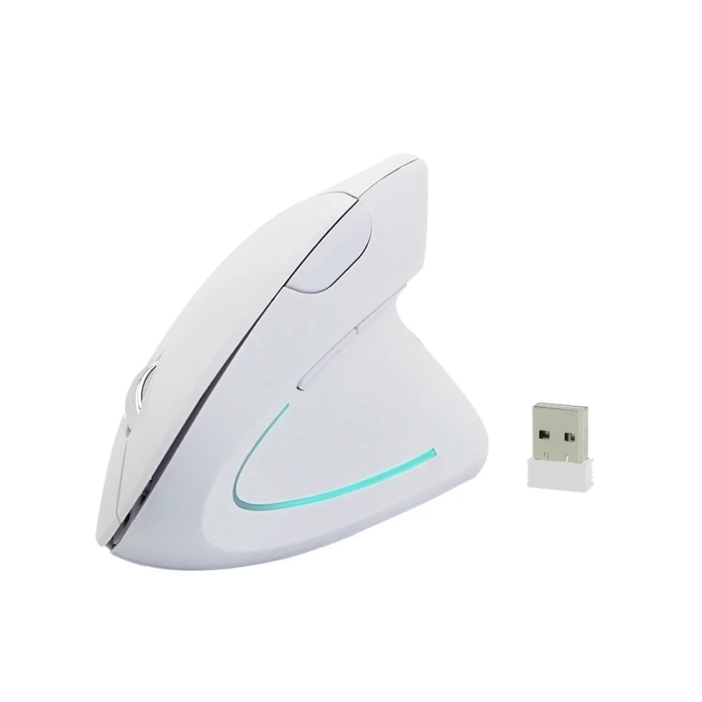 DeskOpti Wireless Ergonomic Vertical Mouse - 2.4G USB Optical for Right & Left Hand