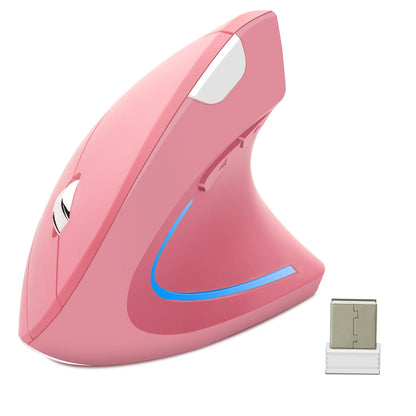 DeskOpti Wireless Ergonomic Vertical Mouse - 2.4G USB Optical for Right & Left Hand